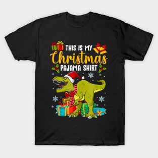 This is my Christmas pajama shirt Holiday Dinosaur Xmas T-Shirt